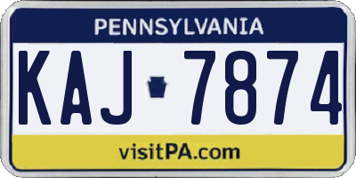 PA license plate KAJ7874