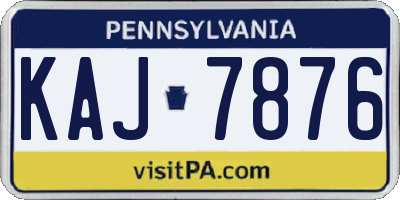 PA license plate KAJ7876