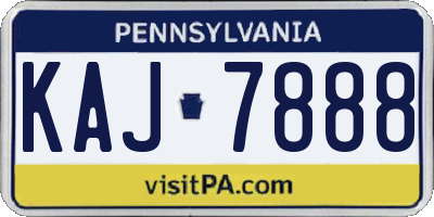 PA license plate KAJ7888