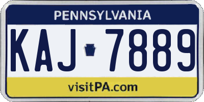 PA license plate KAJ7889