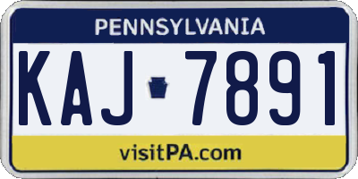 PA license plate KAJ7891