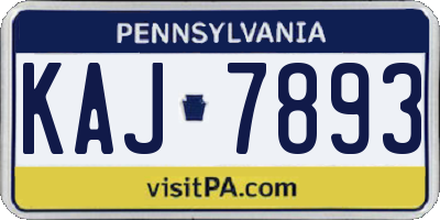 PA license plate KAJ7893