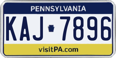 PA license plate KAJ7896