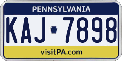 PA license plate KAJ7898