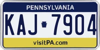 PA license plate KAJ7904
