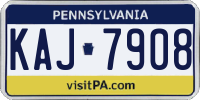 PA license plate KAJ7908