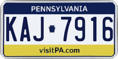PA license plate KAJ7916