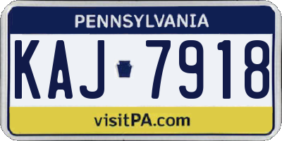 PA license plate KAJ7918