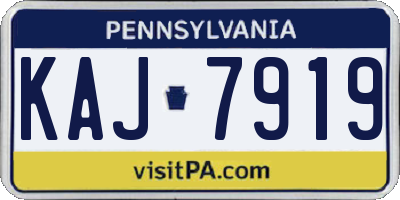 PA license plate KAJ7919