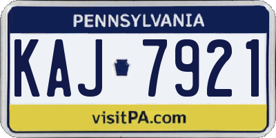 PA license plate KAJ7921