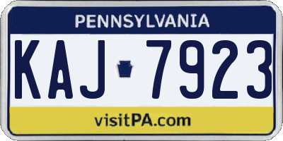 PA license plate KAJ7923