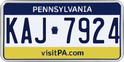 PA license plate KAJ7924