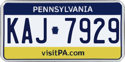 PA license plate KAJ7929