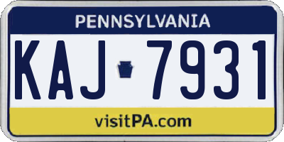 PA license plate KAJ7931