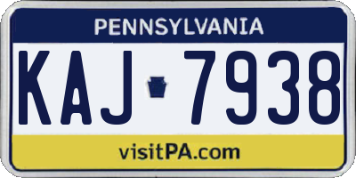 PA license plate KAJ7938