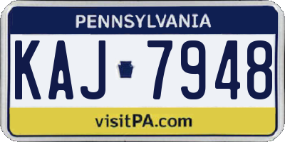PA license plate KAJ7948