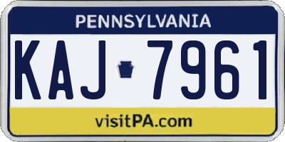 PA license plate KAJ7961
