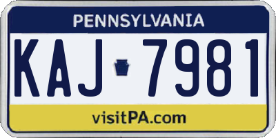 PA license plate KAJ7981
