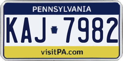 PA license plate KAJ7982