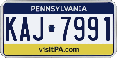 PA license plate KAJ7991