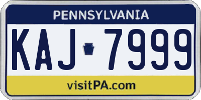 PA license plate KAJ7999