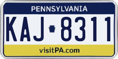 PA license plate KAJ8311