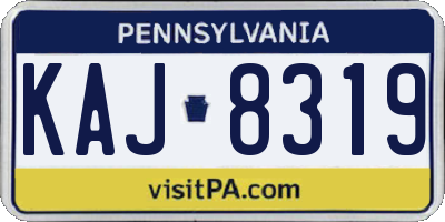 PA license plate KAJ8319