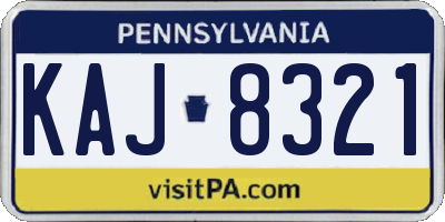 PA license plate KAJ8321