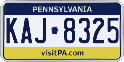 PA license plate KAJ8325