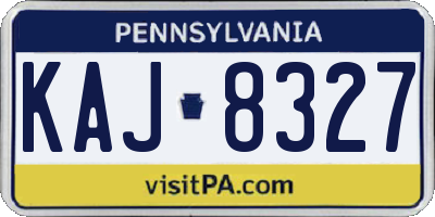 PA license plate KAJ8327