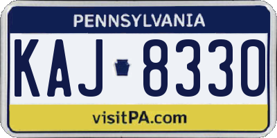 PA license plate KAJ8330