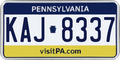 PA license plate KAJ8337