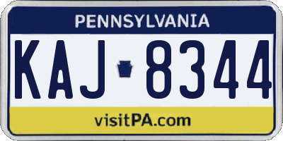 PA license plate KAJ8344