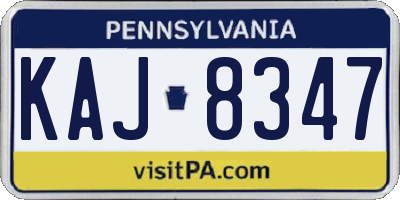 PA license plate KAJ8347