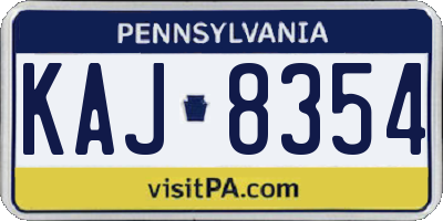 PA license plate KAJ8354