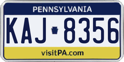 PA license plate KAJ8356