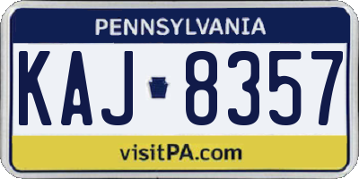 PA license plate KAJ8357