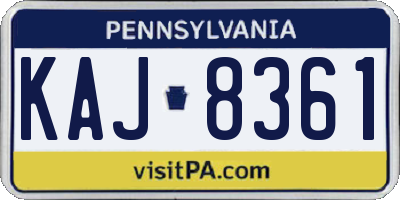 PA license plate KAJ8361
