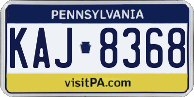 PA license plate KAJ8368