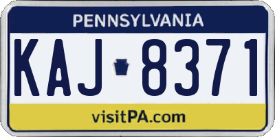 PA license plate KAJ8371