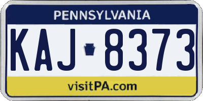 PA license plate KAJ8373