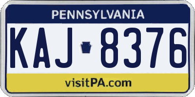 PA license plate KAJ8376