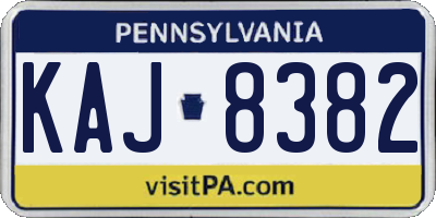 PA license plate KAJ8382
