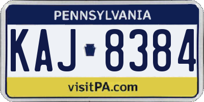 PA license plate KAJ8384