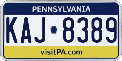 PA license plate KAJ8389