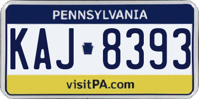 PA license plate KAJ8393