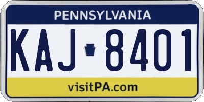 PA license plate KAJ8401