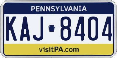 PA license plate KAJ8404