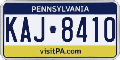 PA license plate KAJ8410