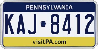 PA license plate KAJ8412